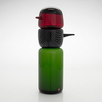 Matti Klenell, glasfågel, "Korpi Pappa", signerad M. Klenell Iittala.