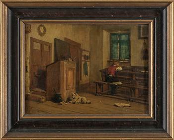 OKÄND KONSTNÄR, olja på duk, bär signatur, 1800-tal.