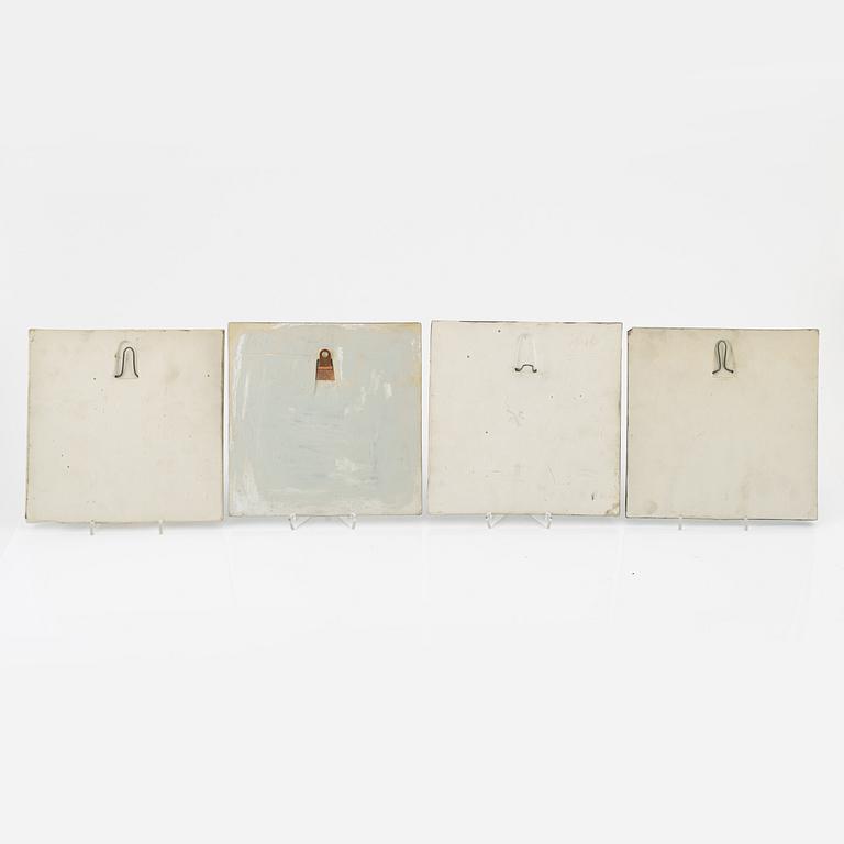 Lisa Larson, four stoneware wall plaques, Gustavsberg.