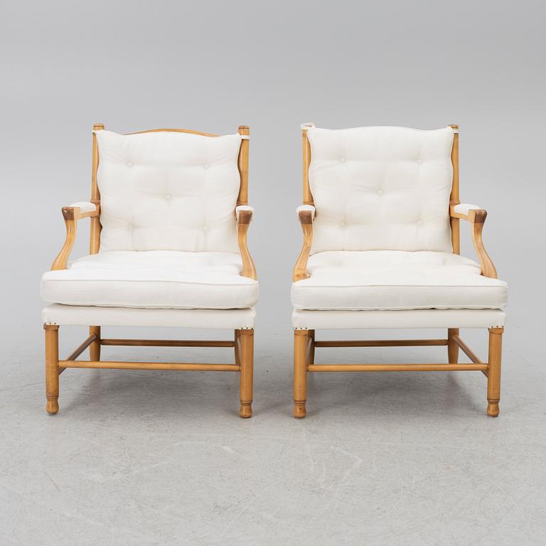 A pair of Gripsholm model armchair, second half of the 20th century.