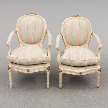KARMSTOLR, ett par, Louis XVI, Frankrike, 1700-talets slut.