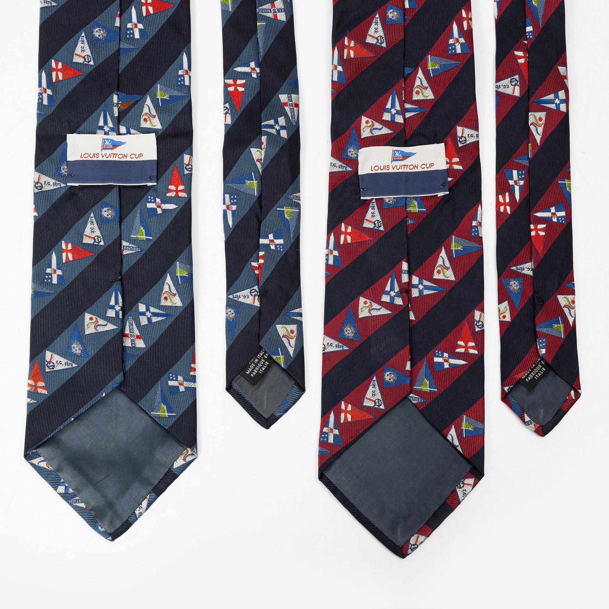 Louis Vuitton, ties, 2 pcs, "Americas Cup".
