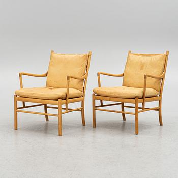 Ole Wanscher, a pair of 'Colonial Chair PJ 149' armchairs, Poul Jeppesen, Denmark.