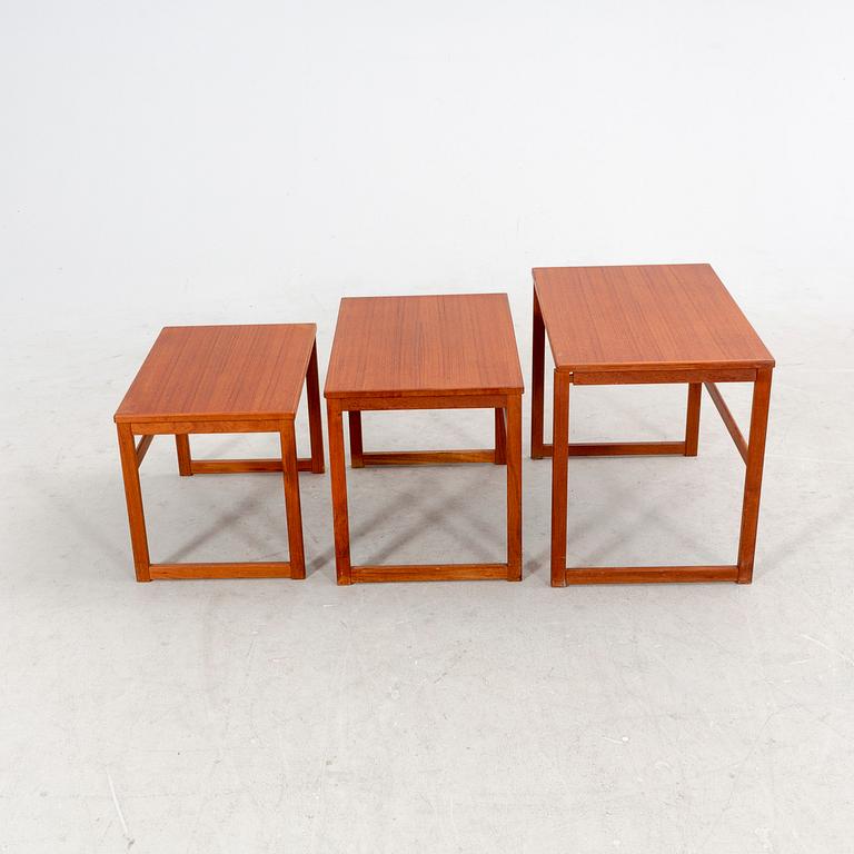 A Svante Skogh 1960s mahogany nesting table Seffle möbelfabrik.