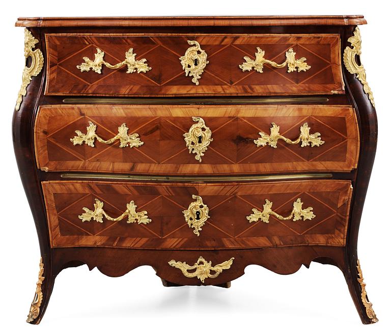 A Swedish Rococo 18th Century corner commode.