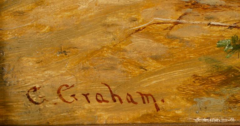OKÄND KONSTNÄR, olja på duk, signerad C Graham, England, 1800-talets andra hälft.