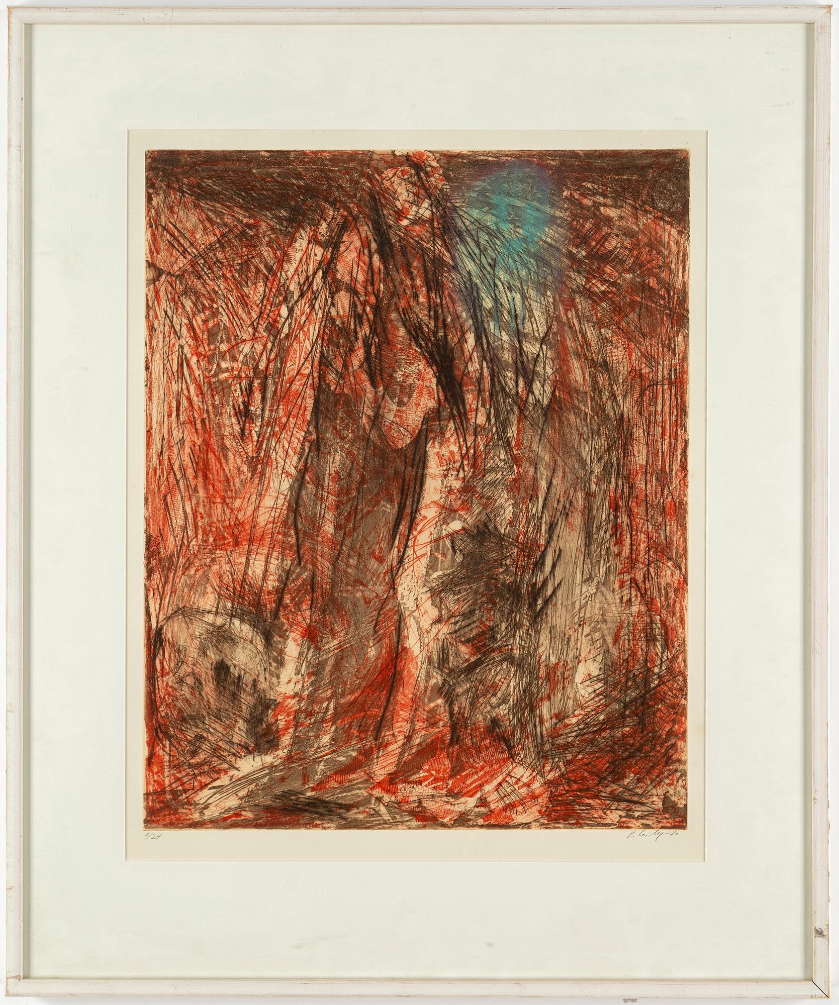 PER KIRKEBY, färglitografi, signerad och daterad -80, numrerad 2/24.