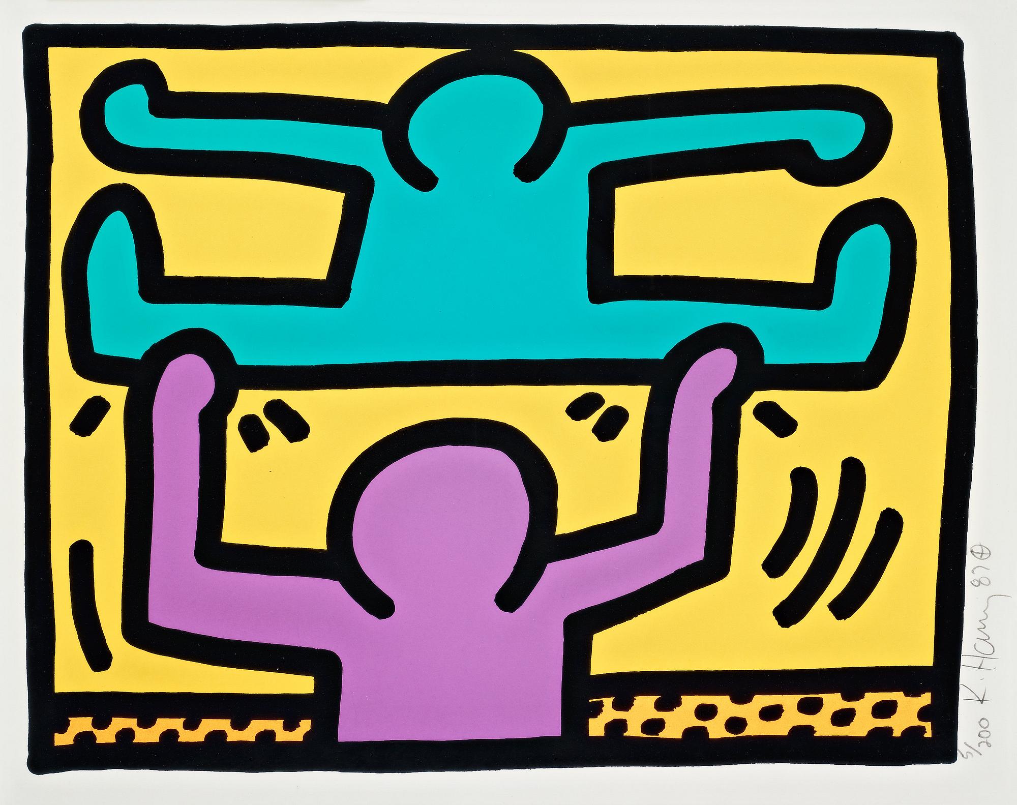 Keith Haring, "Untitled, Pl. 4", from "Pop Shop I series".