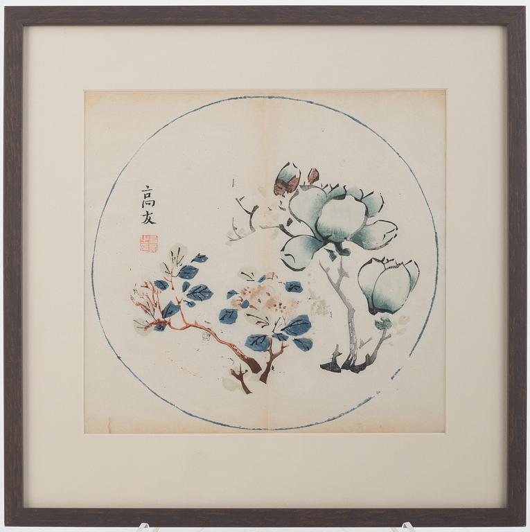 Hu Zhengyan, after, album leaf from 'Flowers' Volume of the Ten Bamboo Studio Manual of Calligraphy and Painting.