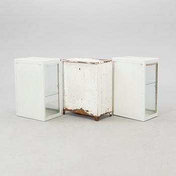 Medical cabinet, 3 parts, Central Europe, mid-20th century.