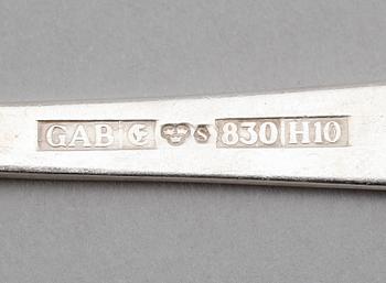 BESTICK, 36 delar, silver, "Rosenholm", GAB, Stockholm. Vikt med stålblad ca 1795.