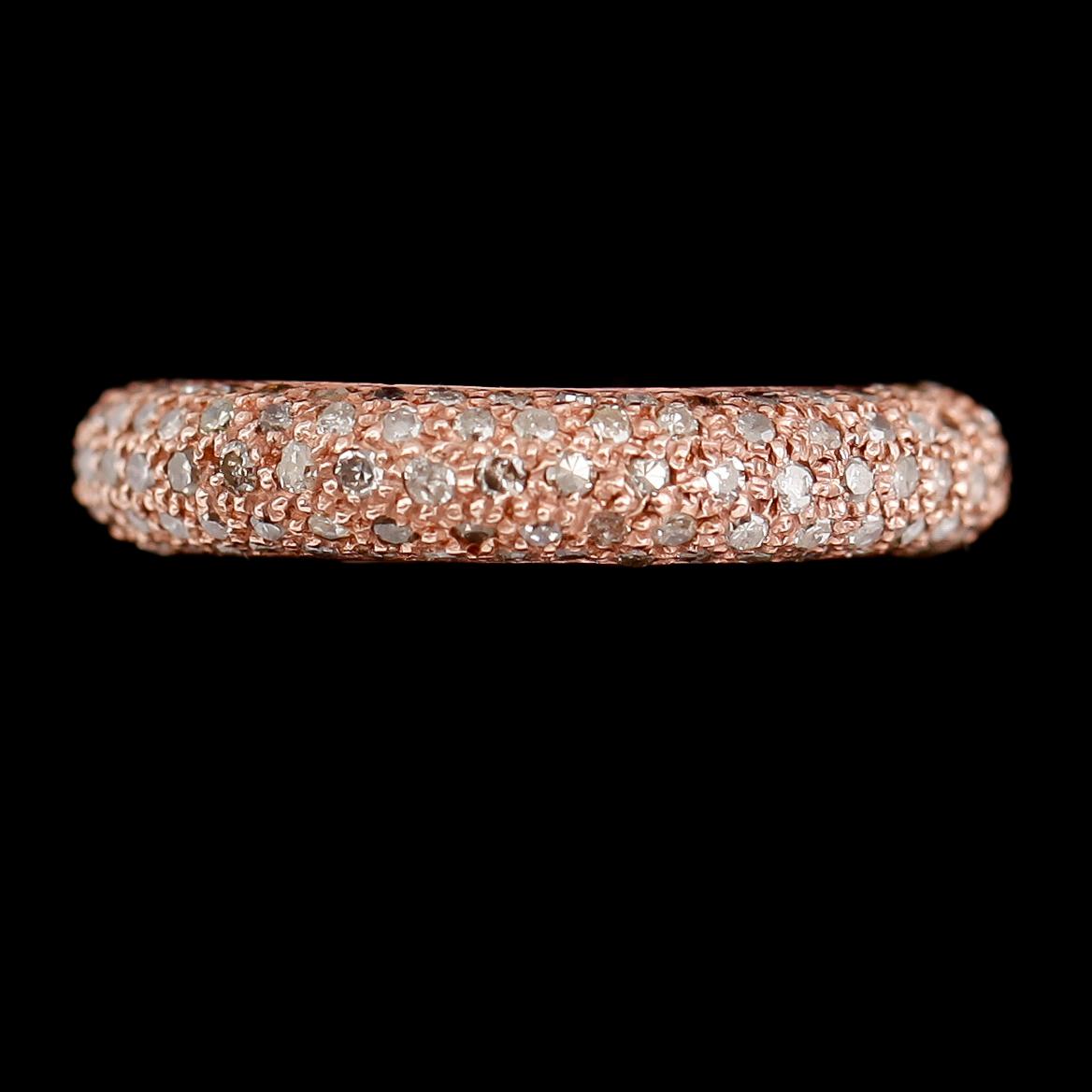 RING, roséguldpläterat silver, diamanter tot ca 1.80 ct.