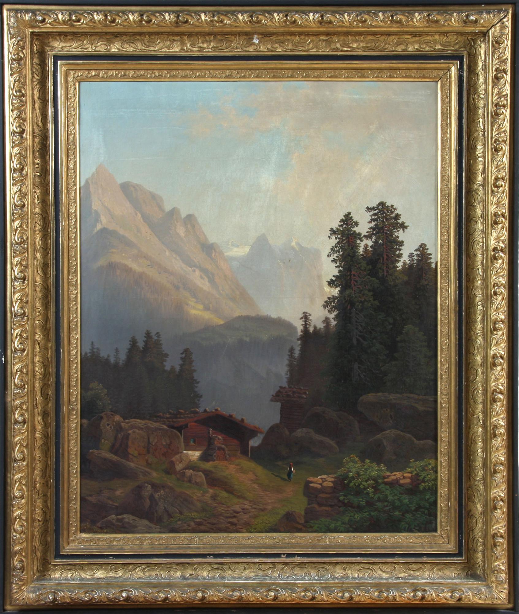 OKÄND KONSTNÄR, olja på duk, 1800-/1900-tal.