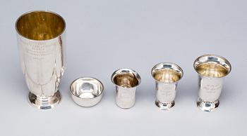 PARTI SILVER, 5 st. Bland annat EM Malmö, 1927. Vikt ca 422 g.