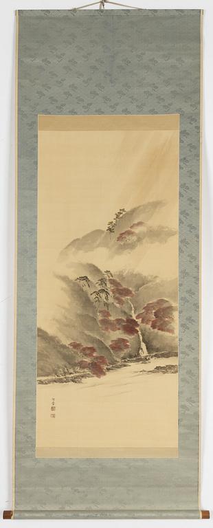 Oidentifierad konstnär, tusch på siden, Japan, 1900-tal.
