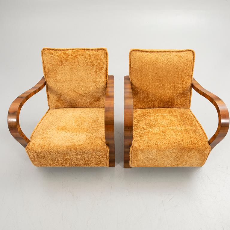 Armchairs, a pair, Art Deco style, 20th century.