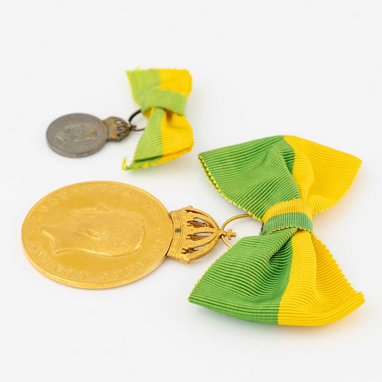 Guldmedalj  Gustaf VI Adolf, Sverige, Kungliga Patriotiska Sällskapet 1964.