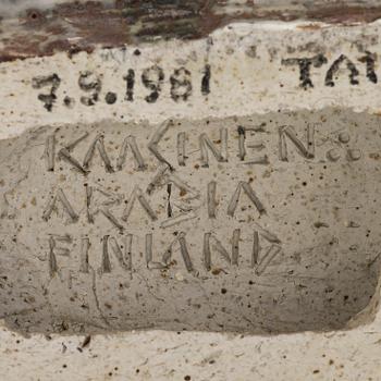Taisto Kaasinen, skulptur, stengods, signerad Kaasinen Arabia Finland.
