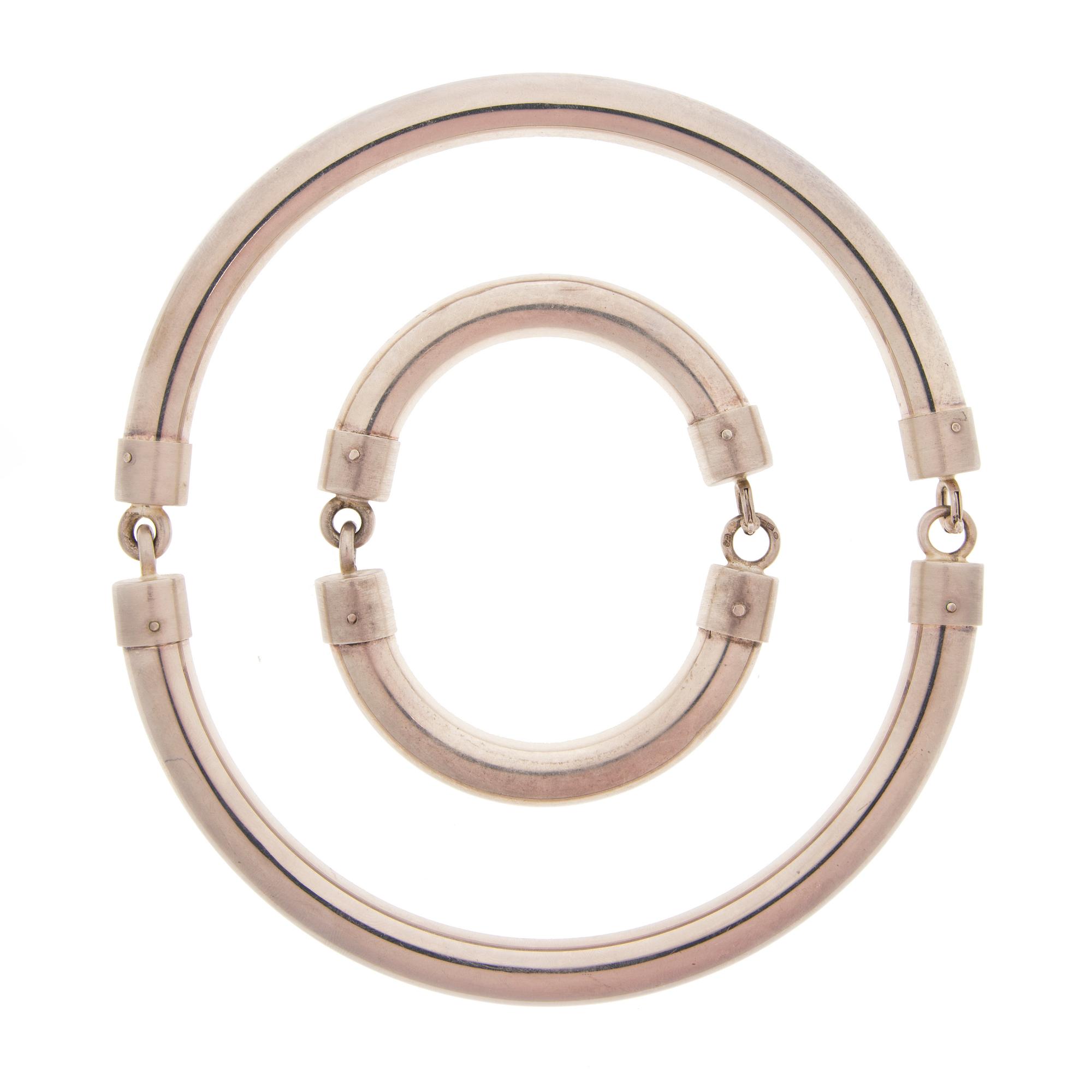 A NECKLACE and BRACELET, silver, Relo design Denmark, Import marks, A. Tillander 1974.