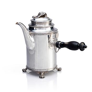 391. A Swedish Gustavian 18th century silver coffee-pot, mark of Petter Eneroth, Stockholm 1787.