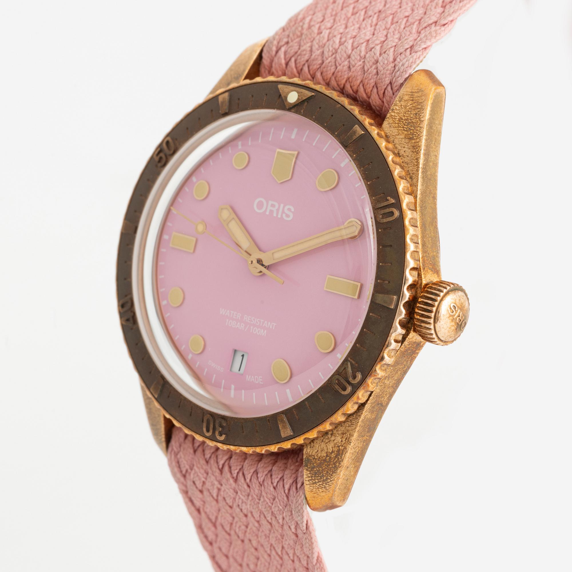 Oris, Divers, Sixty-five, Cotton Candy, armbandsur, 38 mm.