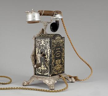 A Norwegian table telephone by Elektrisk Bureau, Kristiania, 19th Century.
