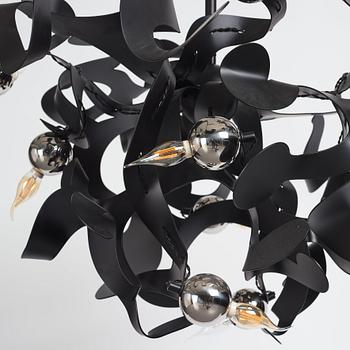 William Brand & Annet van Egmond, a black metal 'Kelp' ceiling lamp, Brand Van Egmond, 21st century.