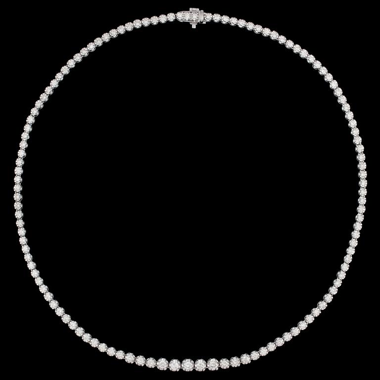 COLLIER, doserade briljantslipade diamanter, tot. ca 5.50 ct.