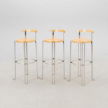 Bar table and bar stools, 6 pcs "Oblado" Blå Station, late 20th century.