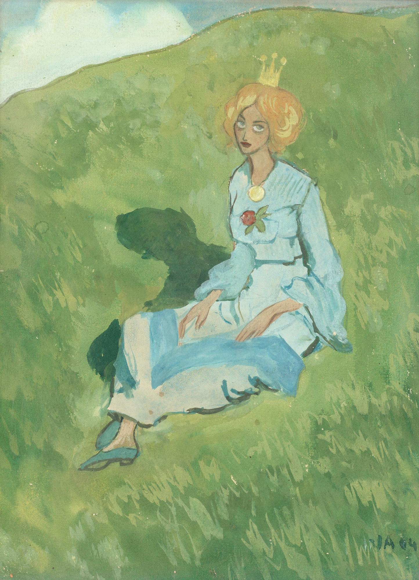 Ivar Arosenius, IVAR AROSENIUS, Watercolour, gouache och pencil on paper, monogram signed and dated -04.