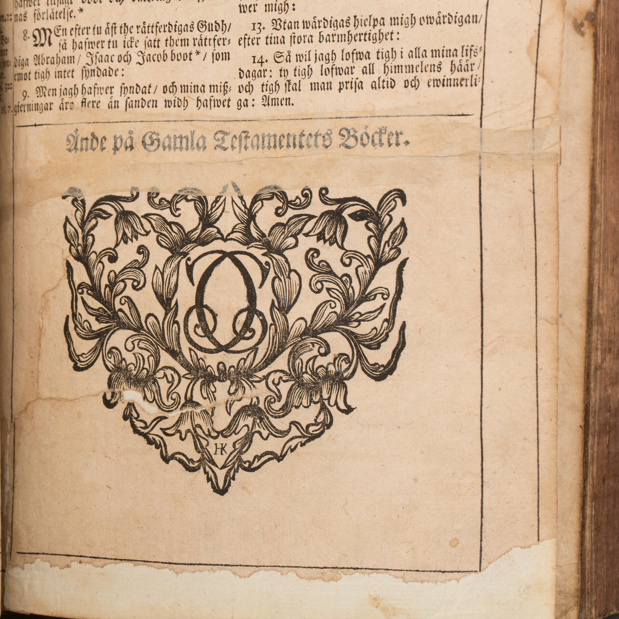 KARL XII:S FÄLTBIBEL, "Biblia, thet är all then Helga skrift på swensko...", Stockholm, 1709.