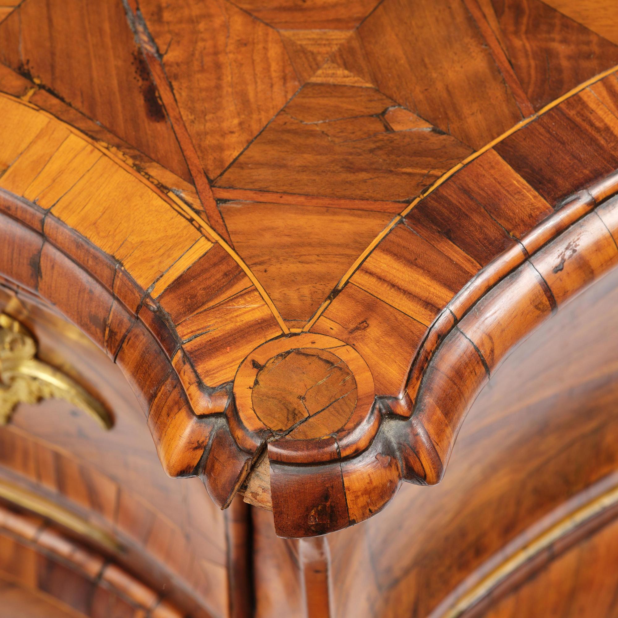 A Swedish parquetry rococo commode, Stockholm, later part 18th century.