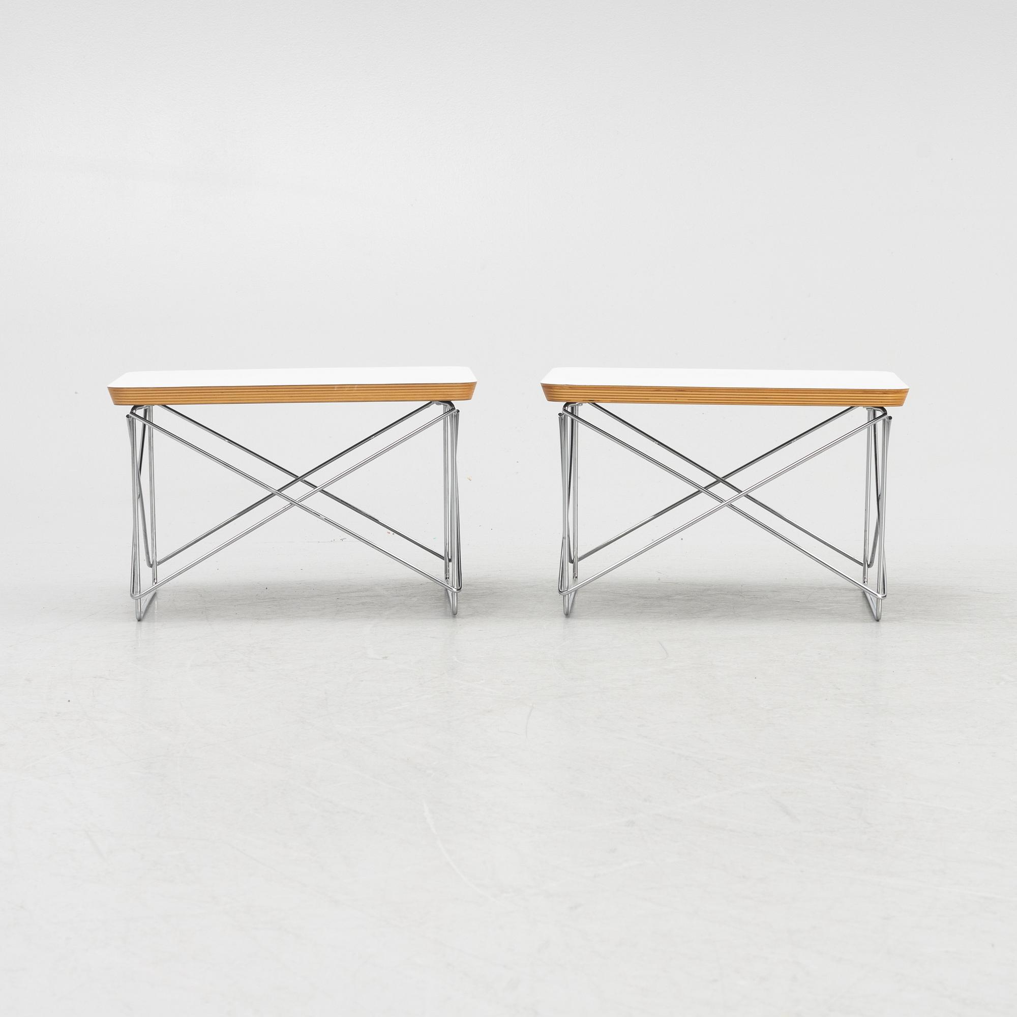 Charles & Ray Eames, sängbord, ett par, "LTR Occasional Table", Vitra Design Museum, omkring 2000.