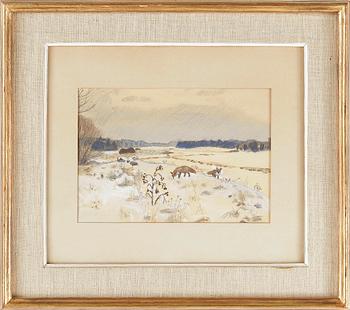 HARALD WIBERG, blandteknik, signerad o daterad 1953 a tergo.