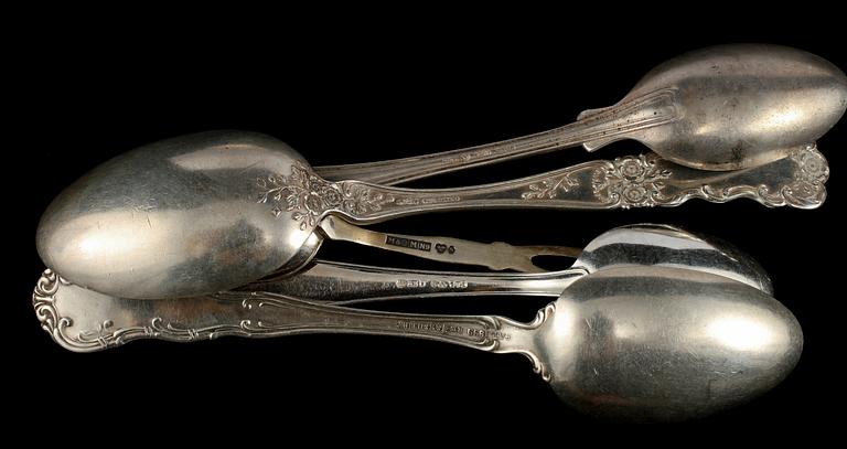 PARTI BESTICK, 30 delar, silver, 1800/1900-tal. Vikt 485 g.