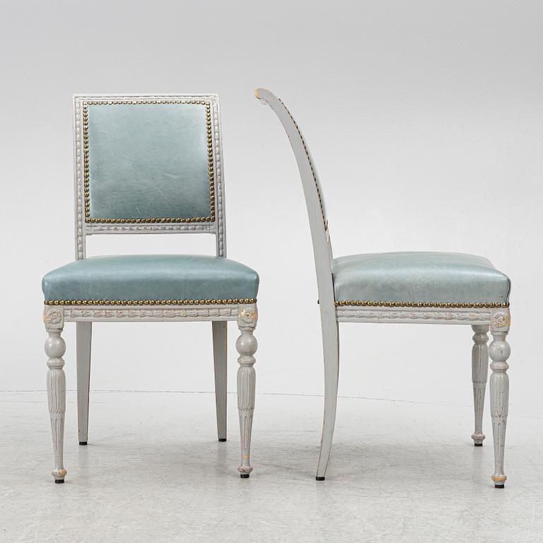 A set of 4 similar, Empire style chairs, second half of the 20th century.