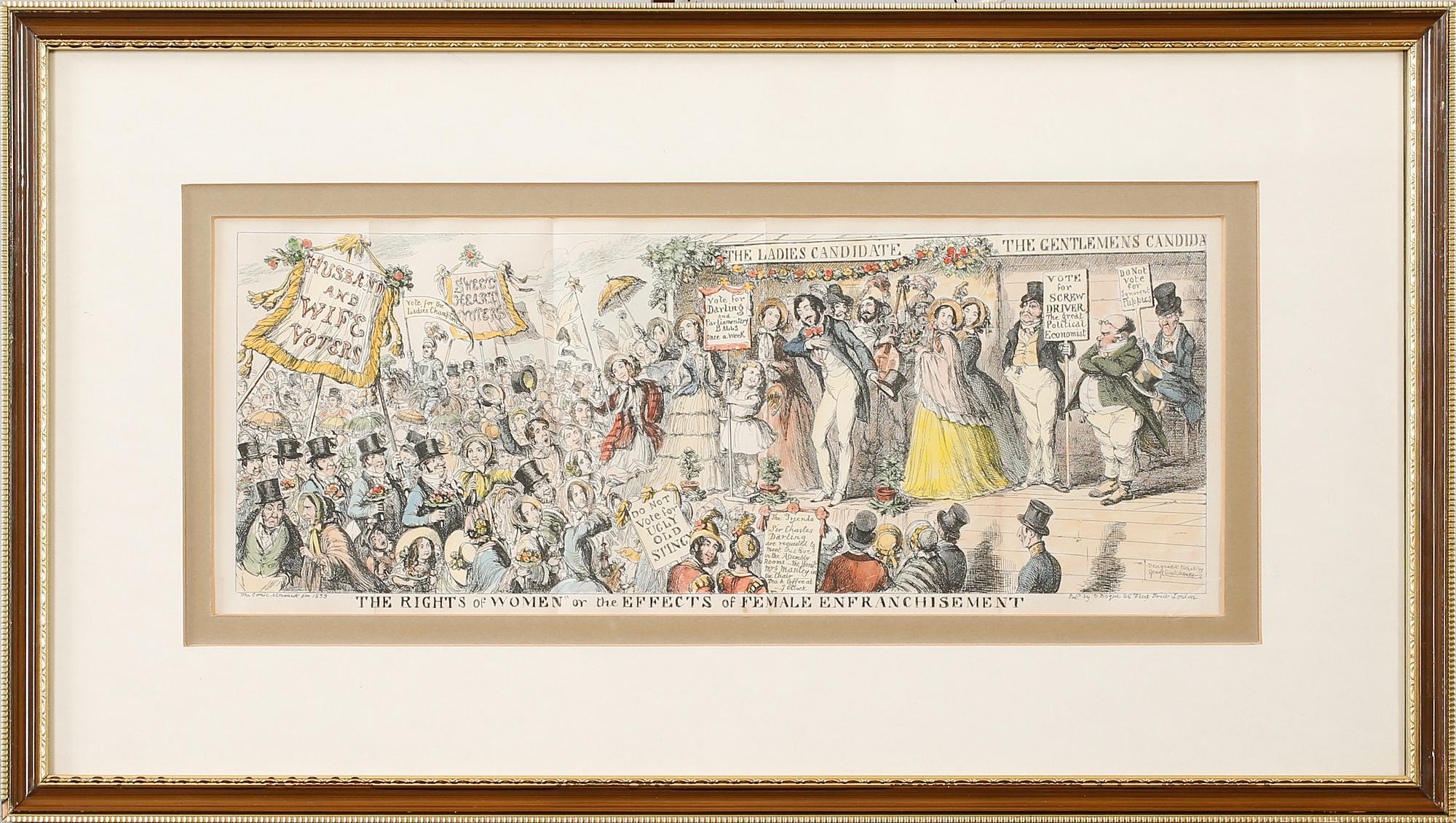 GEORGE I CRUIKSHANK, 2 st, grafiska blad, signerade och daterade i tryck 1853 respektive 1849.