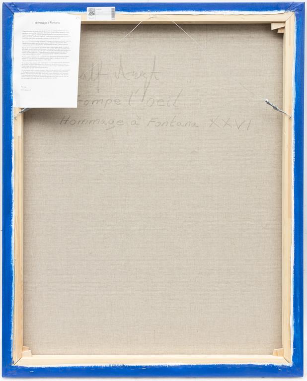 Ralf Arzt, "Trompe l'oeil Hommage à Fontana XXXIX".