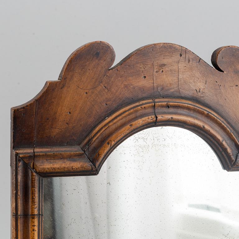 A pair  century wood and brass mirror wall sconces for two candles.c. 1900.