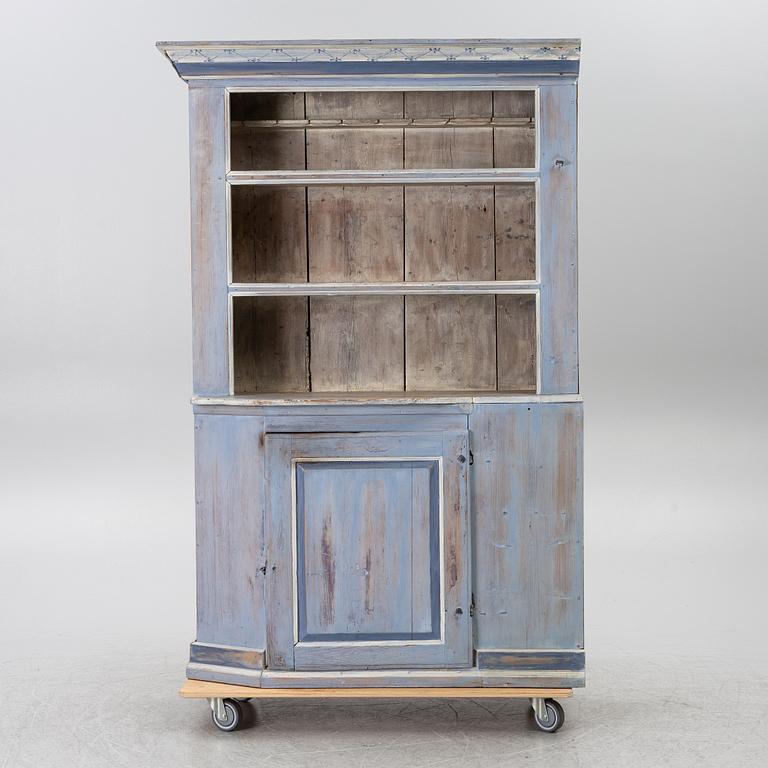A painted folk-art cupboard, early 19th century.