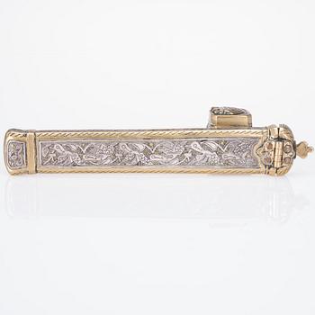 SKRIVDON, mässing samt silver, ottomansk, 1800-senare hälft.