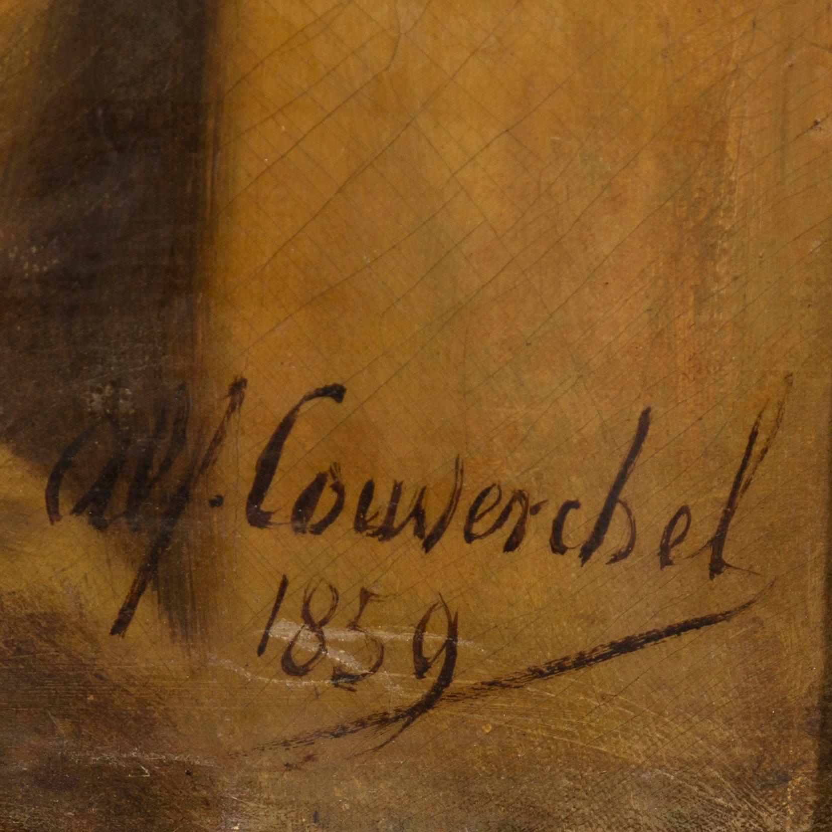 Alfred Couverchel, olja på duk, signerad och daterad 1859.