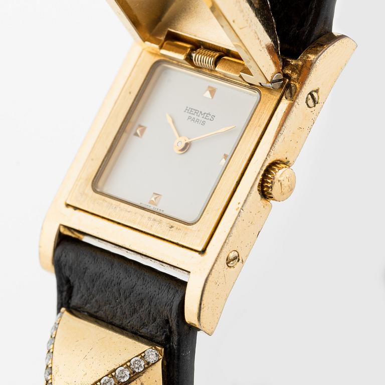 Hermès, Paris, Medor, wristwatch, 23 x 23 (32) mm.