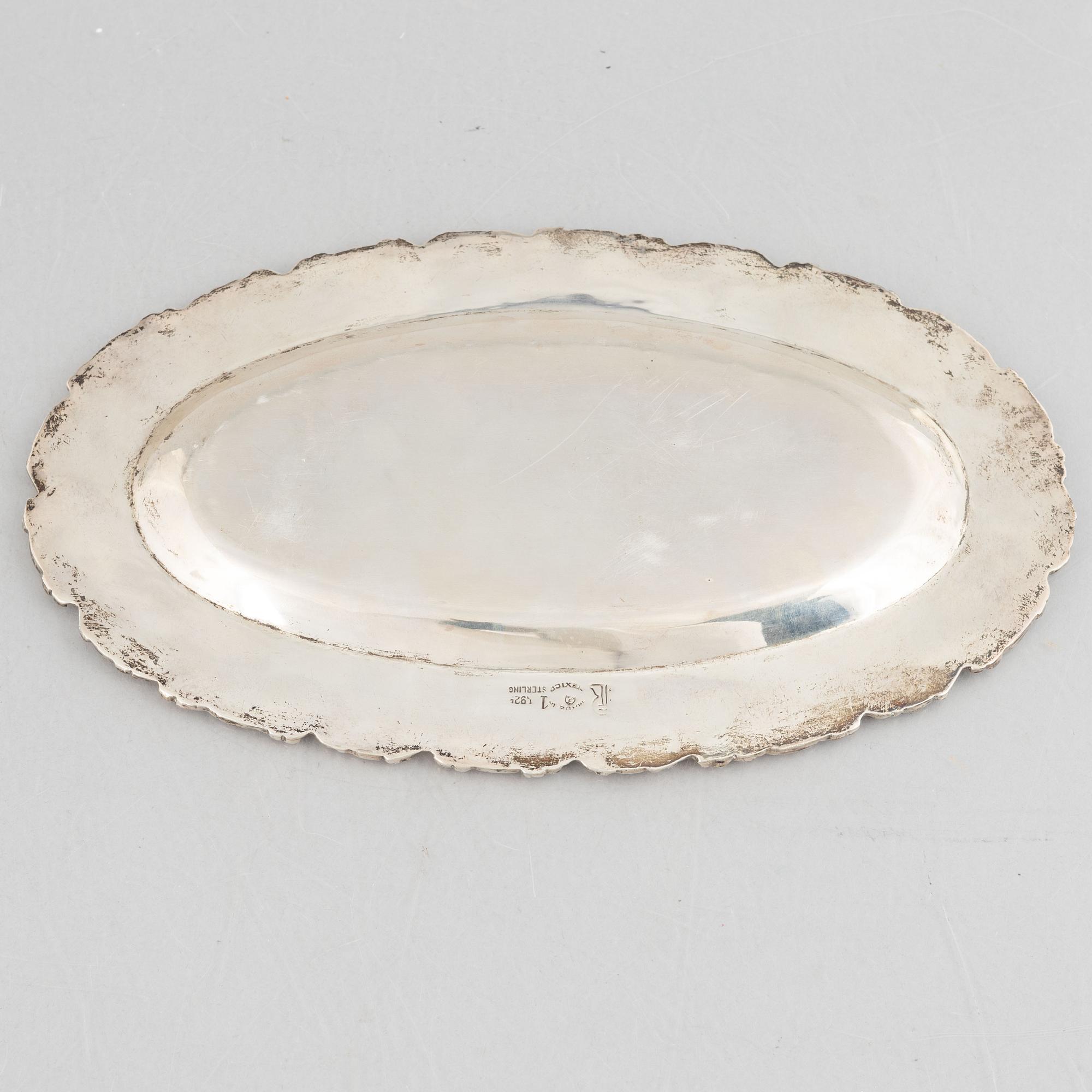 Juveto Lopex Reyes, a sterling silver sugar bowl, creamer and tray, Mexico City, Mexico, mid20th century.