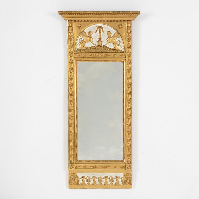 A late Gustavian mirror, probably Gothenburg, circa 1800.