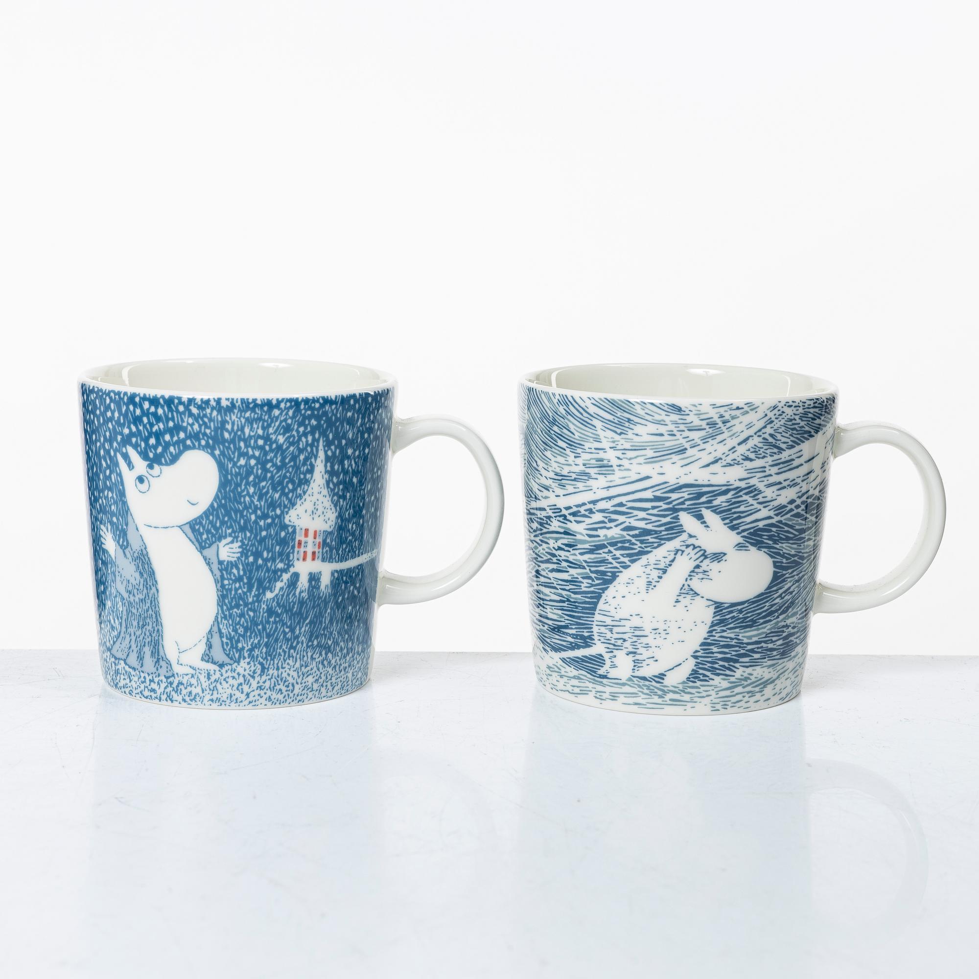 Arabia, 29 Moomin mugs, Finland.