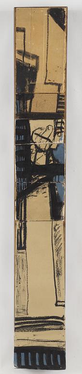 Arvid Pettersen, signed AJP and dated -90 on verso. Mixed media on panel.