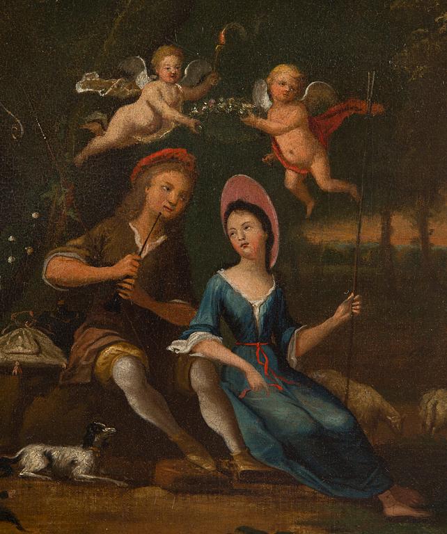 Willem van Mieris, his follower, The Lovers.