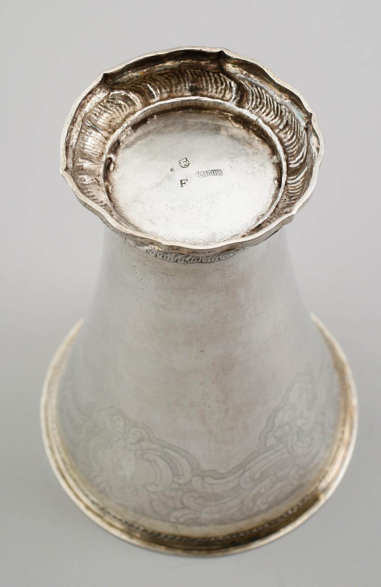 BÄGARE, silver, Jakob Lampa, Stockholm 1764. Vikt ca 413 gram.