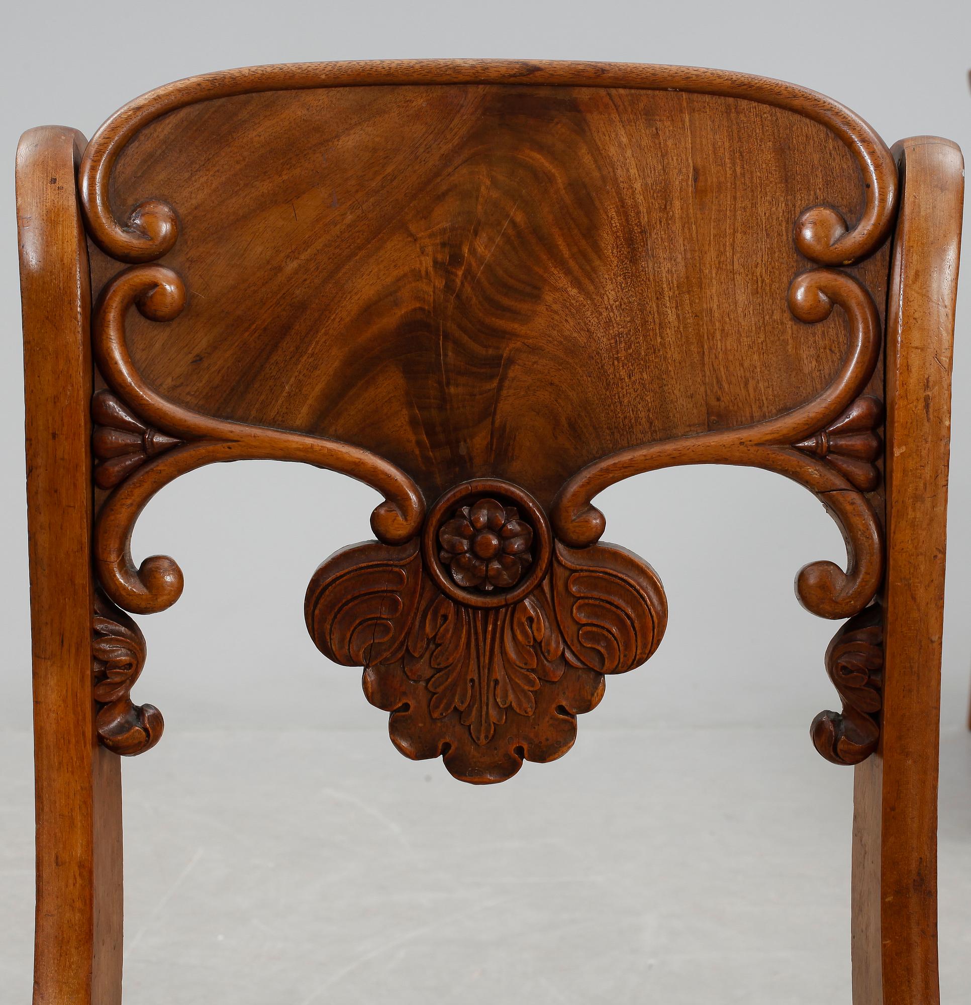 STOLAR, 8 st, empire, troligen Ryssland/Baltikum, 1800-tal.